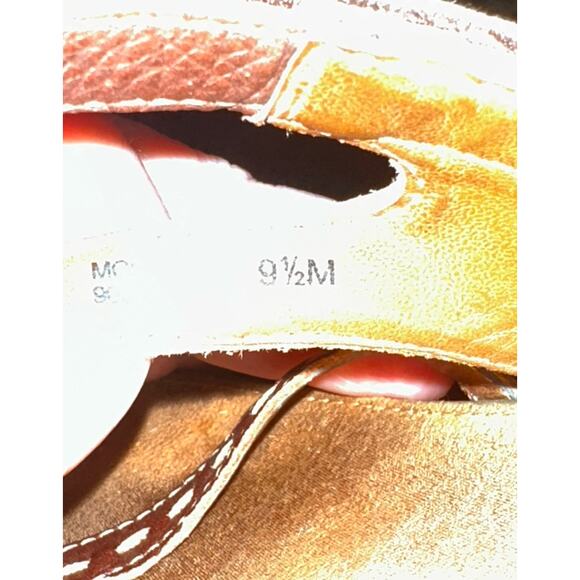 Naturalizer Brown Leather Strappy Sandals Size 9.5 Comfort Walking Cork Sole - Picture 9 of 9